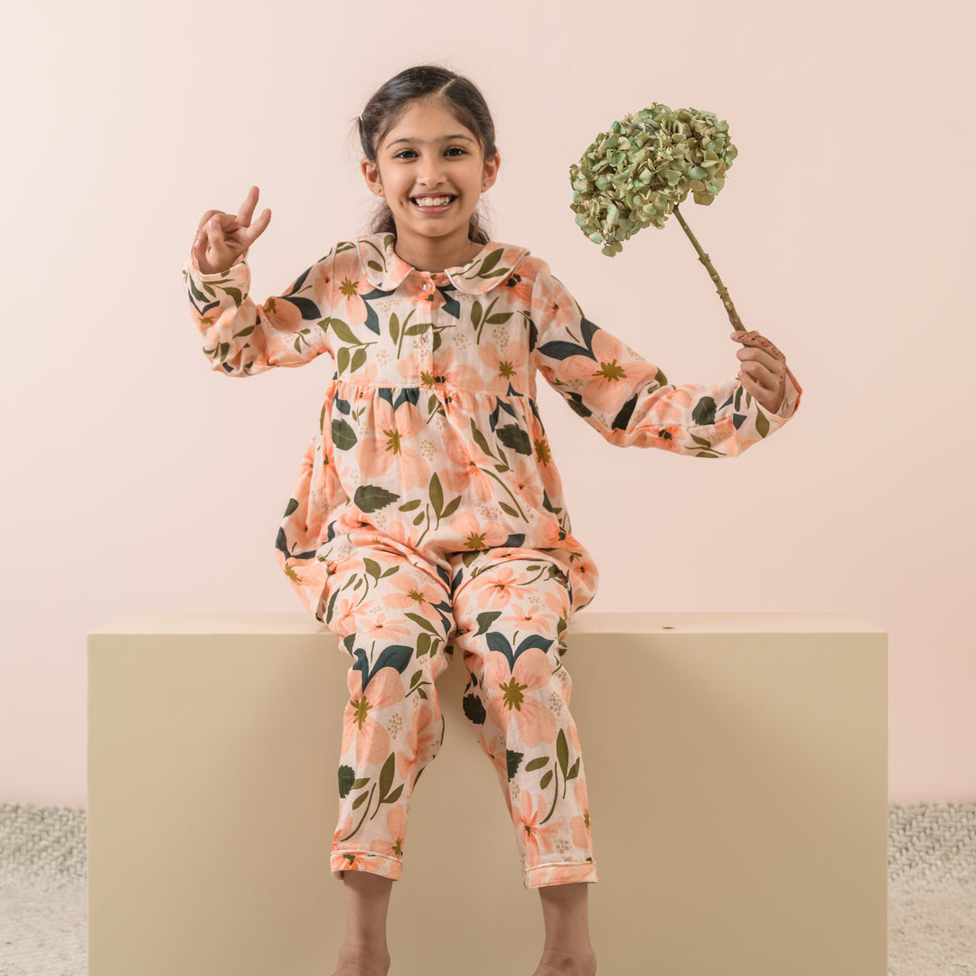 Meadow Florals Organic Muslin Nightsuit