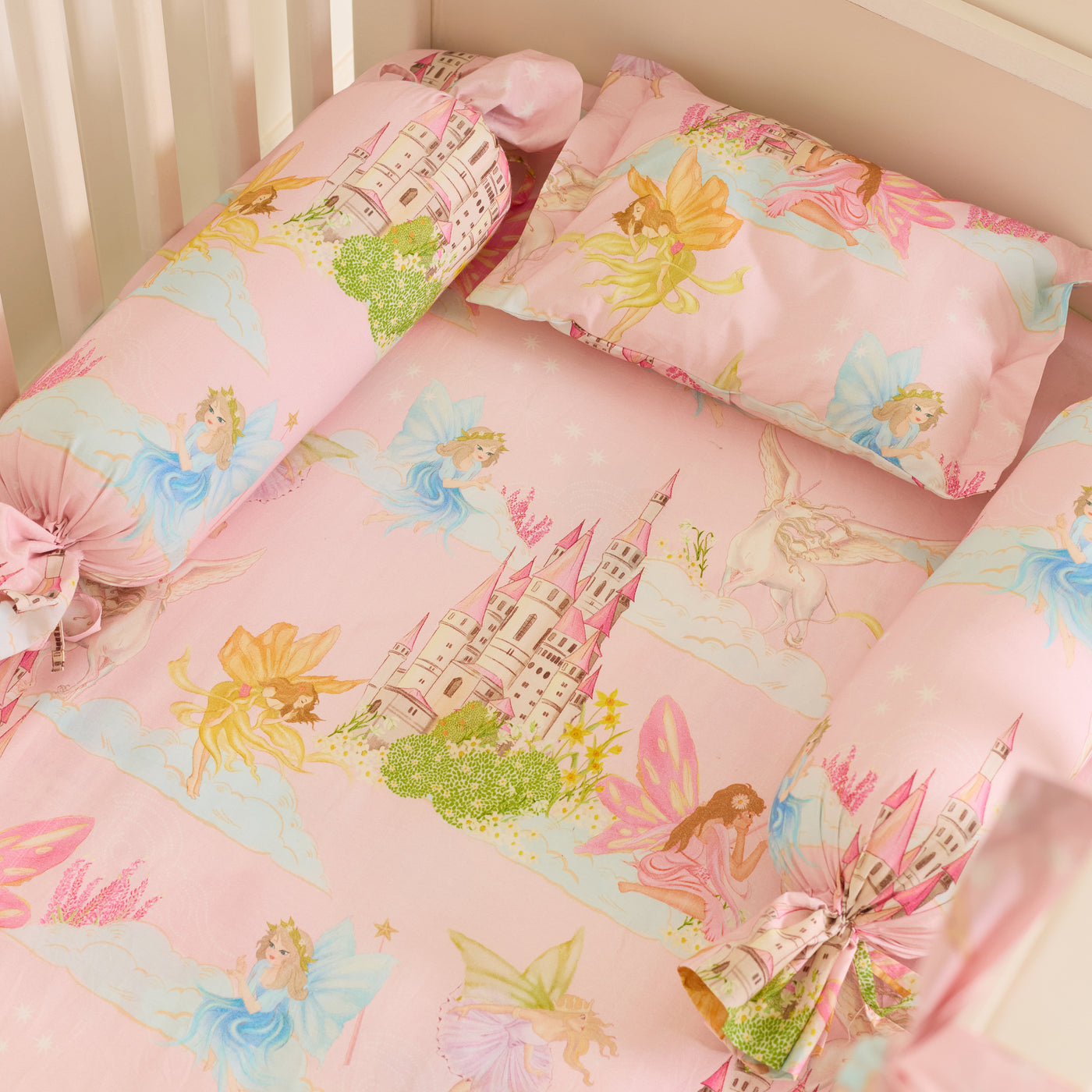 FairyLand Pink Baby Organic Cotton Fitted Sheet