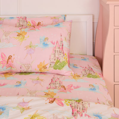 FairyLand Pink Organic Cotton Bedsheet Set