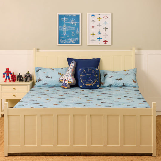 Sky Dreams Airplane Adventure Organic Cotton Bedsheet Set