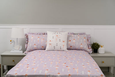 Petite Ballerina - Soft Lilac Organic Cotton Bedsheet Set