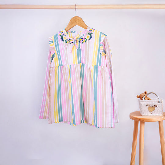 Stripey Fun Cotton Nightsuit