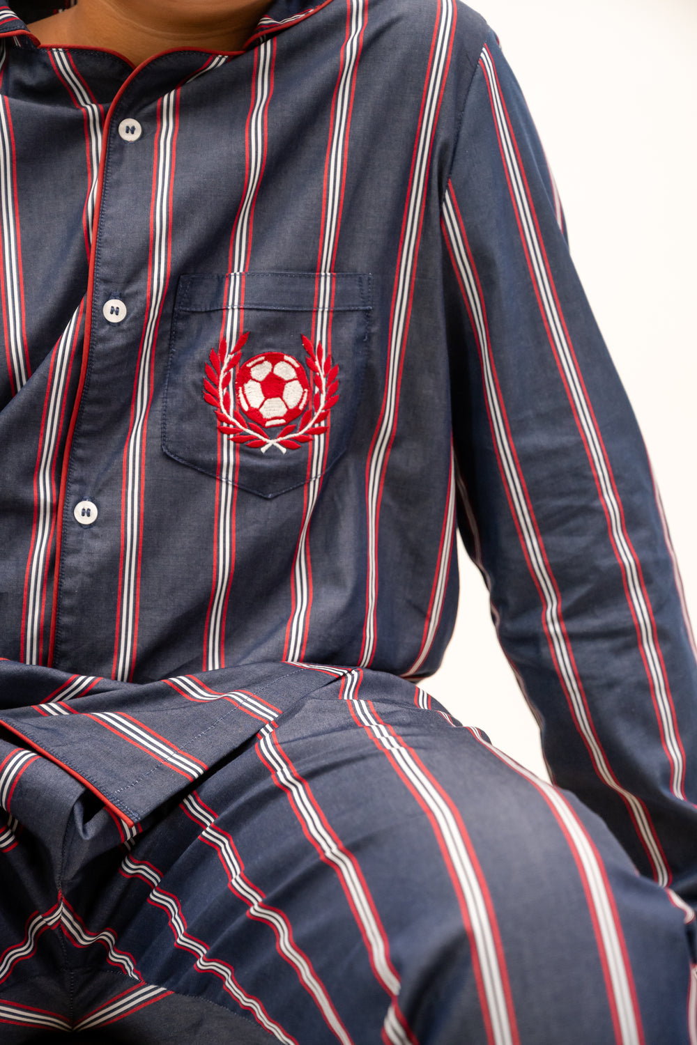 Crimson Stripes Cotton Nightusit - Boys