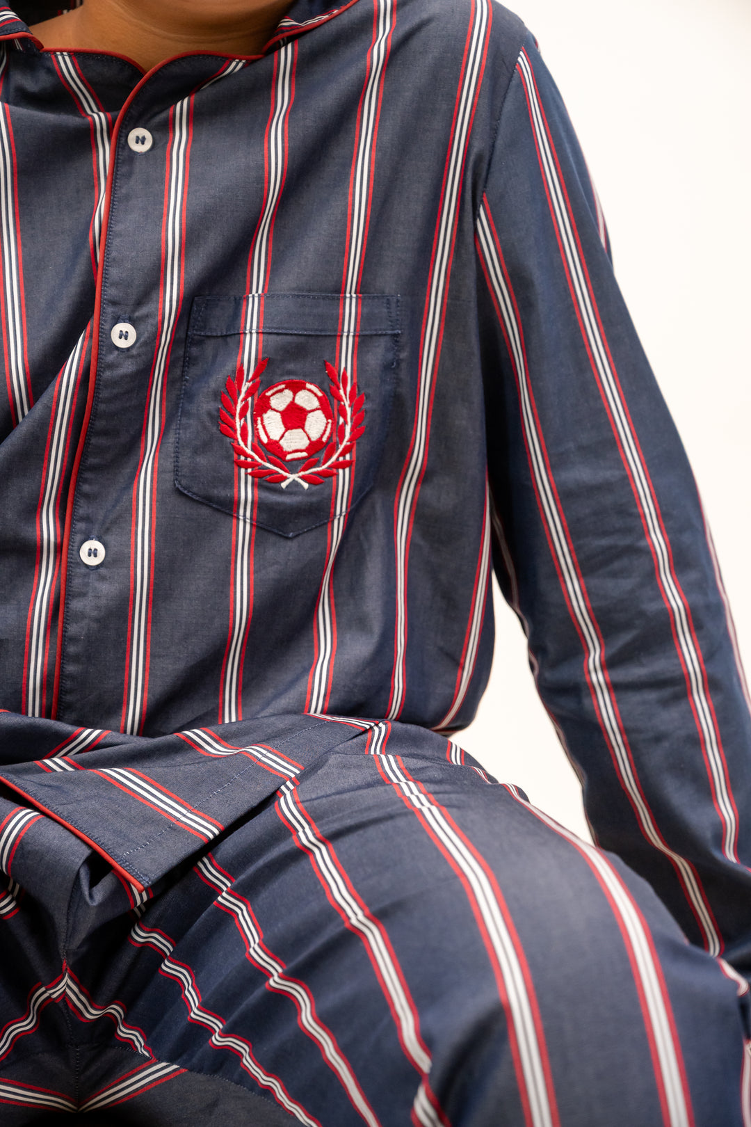 Crimson Stripes Cotton Nightusit - Boys
