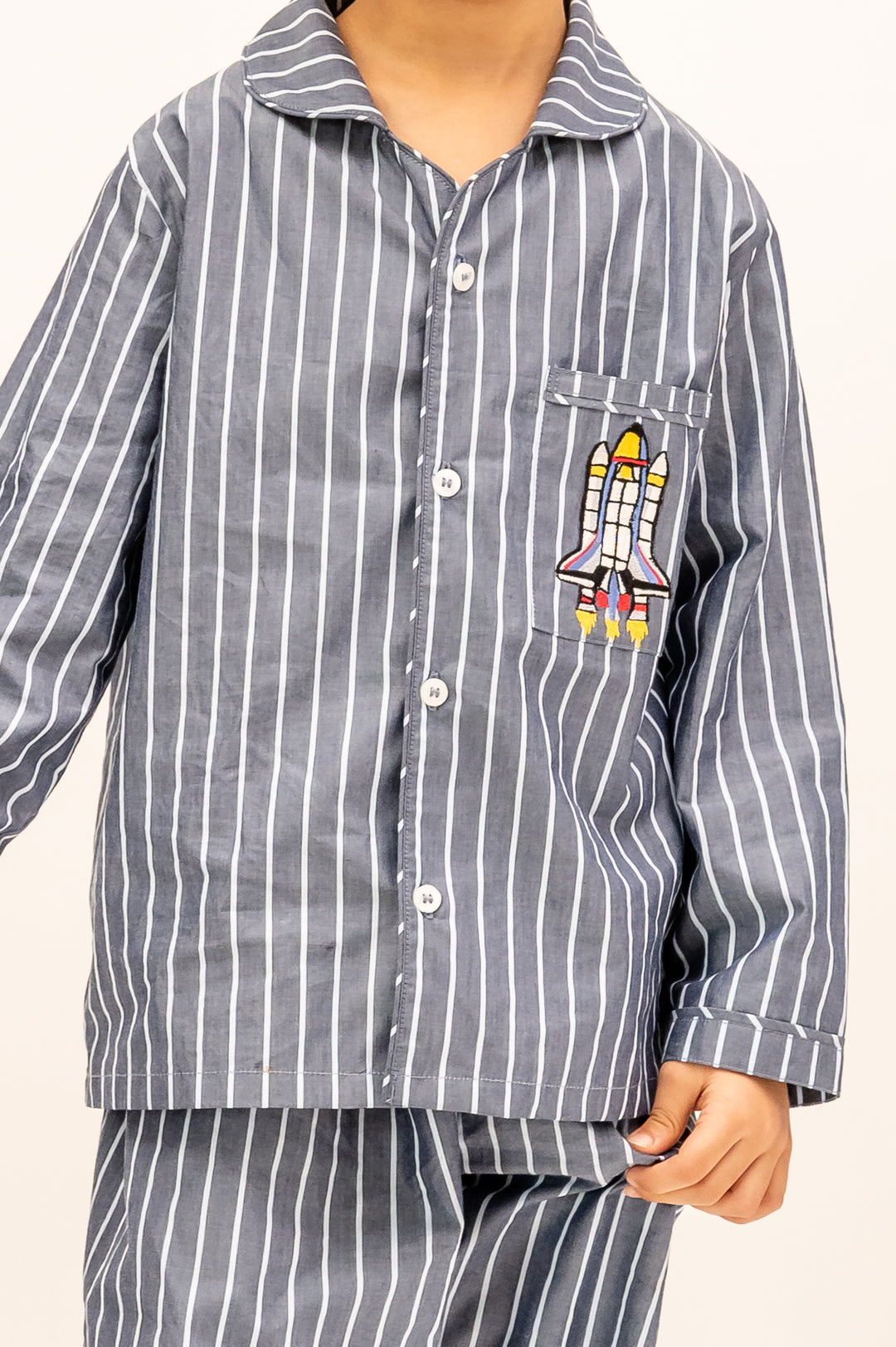 Bluebell Stripes Cotton Nightsuit - Boys