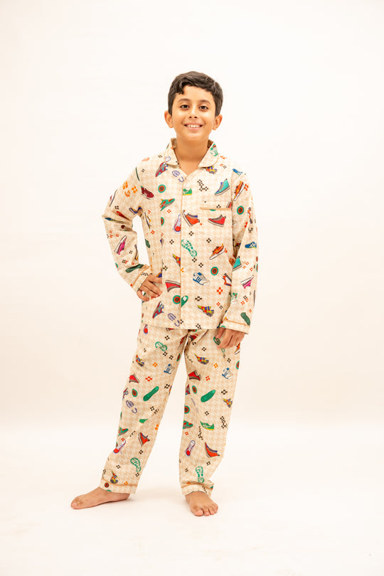 Sneaker Club Organic Cotton Nightsuit - Boys