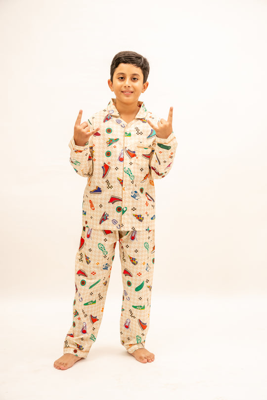 Sneaker Club Organic Cotton Nightsuit - Boys