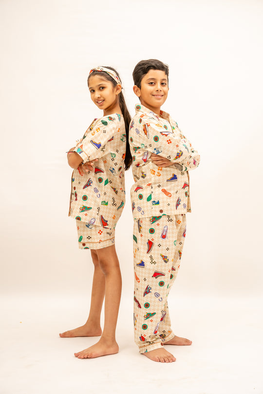 Sneaker Club Organic Cotton Nightsuit - Girls