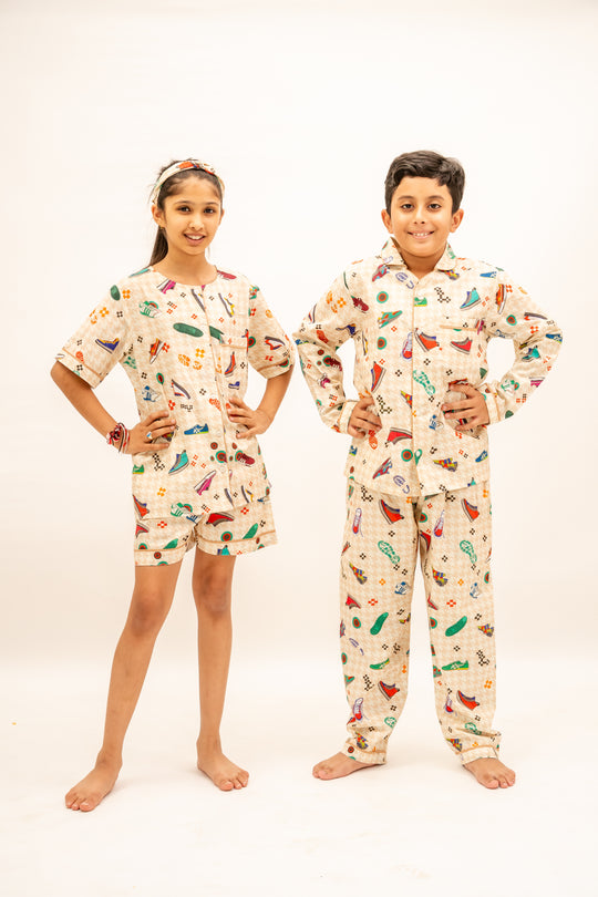 Sneaker Club Organic Cotton Nightsuit - Boys
