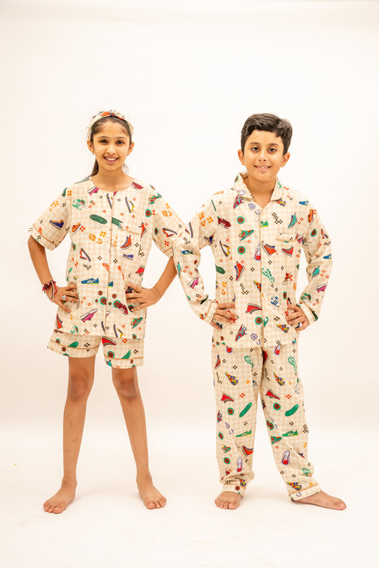 Sneaker Club Organic Cotton Nightsuit - Girls
