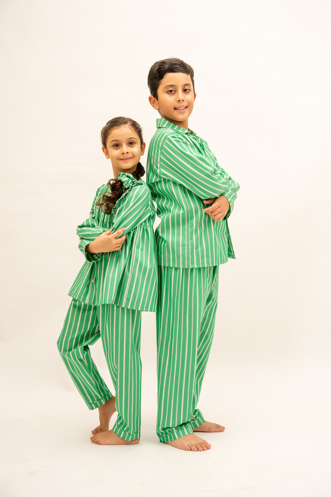 Emerald Stripes Organic Cotton Nightusit - Boys