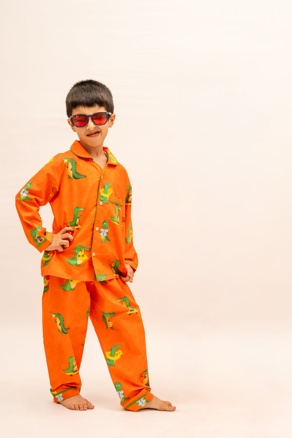 Happy Crocs Tangerine Organic Nightsuit - Boys