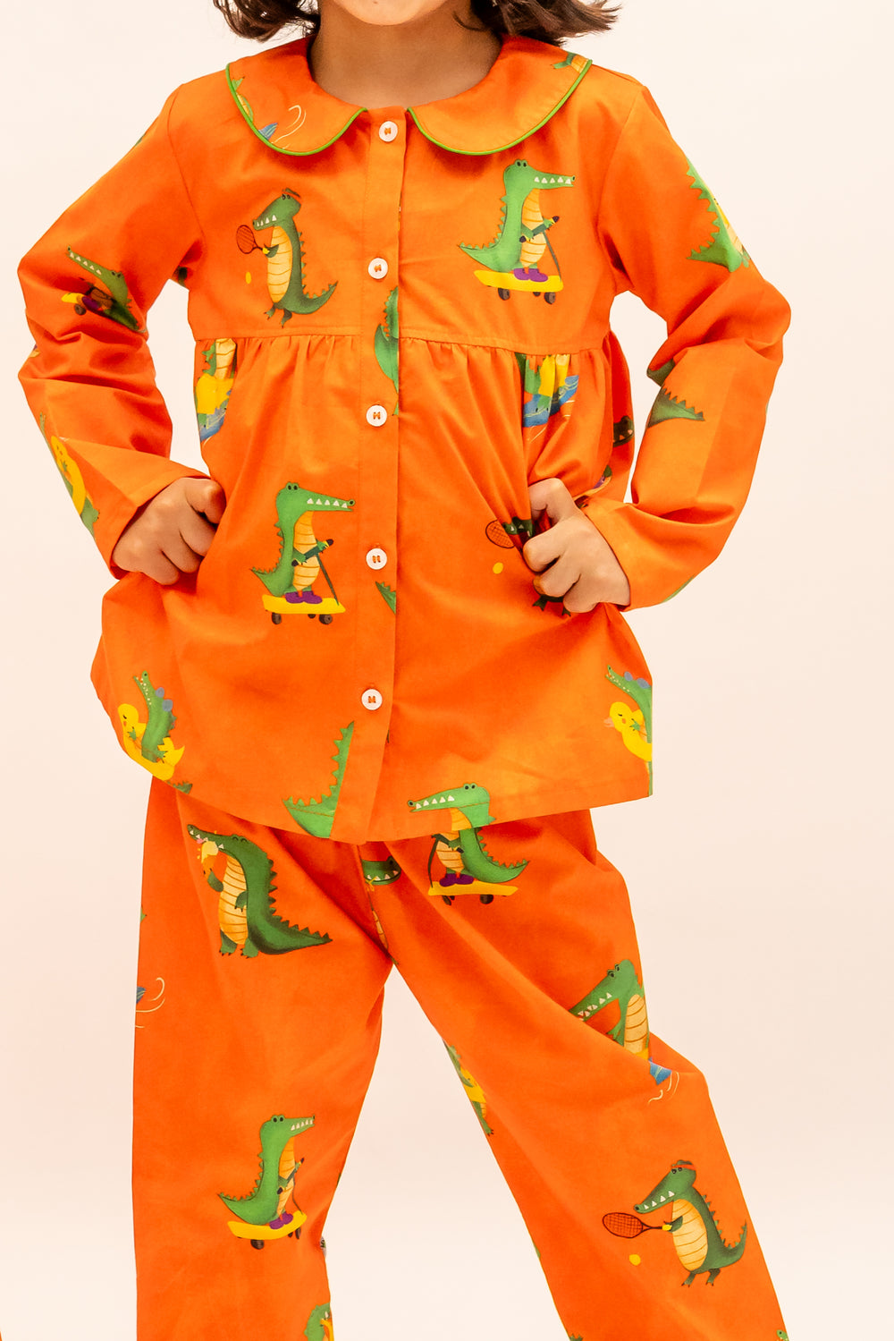 Happy Crocs Tangerine Organic Nightsuit - Girls