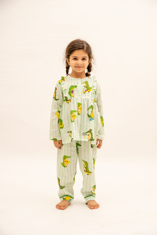 Happy Crocs Mint Organic Nightsuit