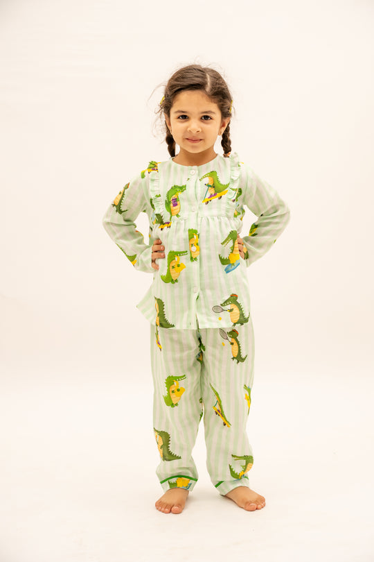 Happy Crocs Mint Organic Nightsuit