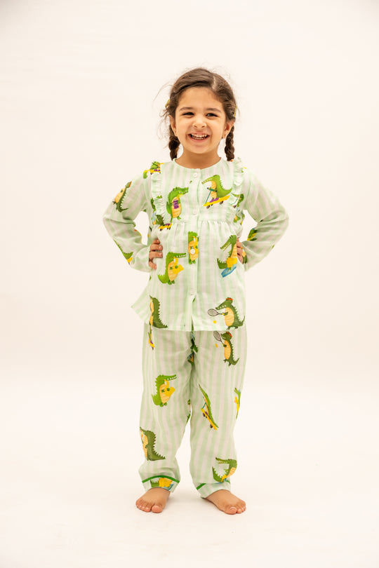 Happy Crocs Mint Organic Nightsuit
