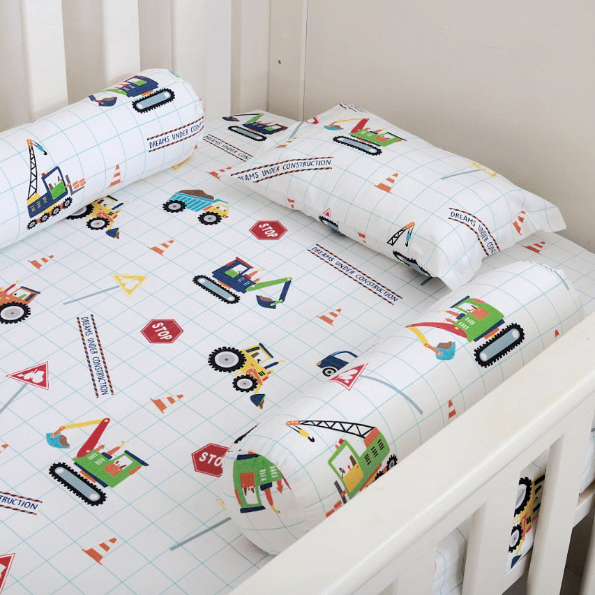 Dreams under Construction Organic Cotton Fitted Sheet