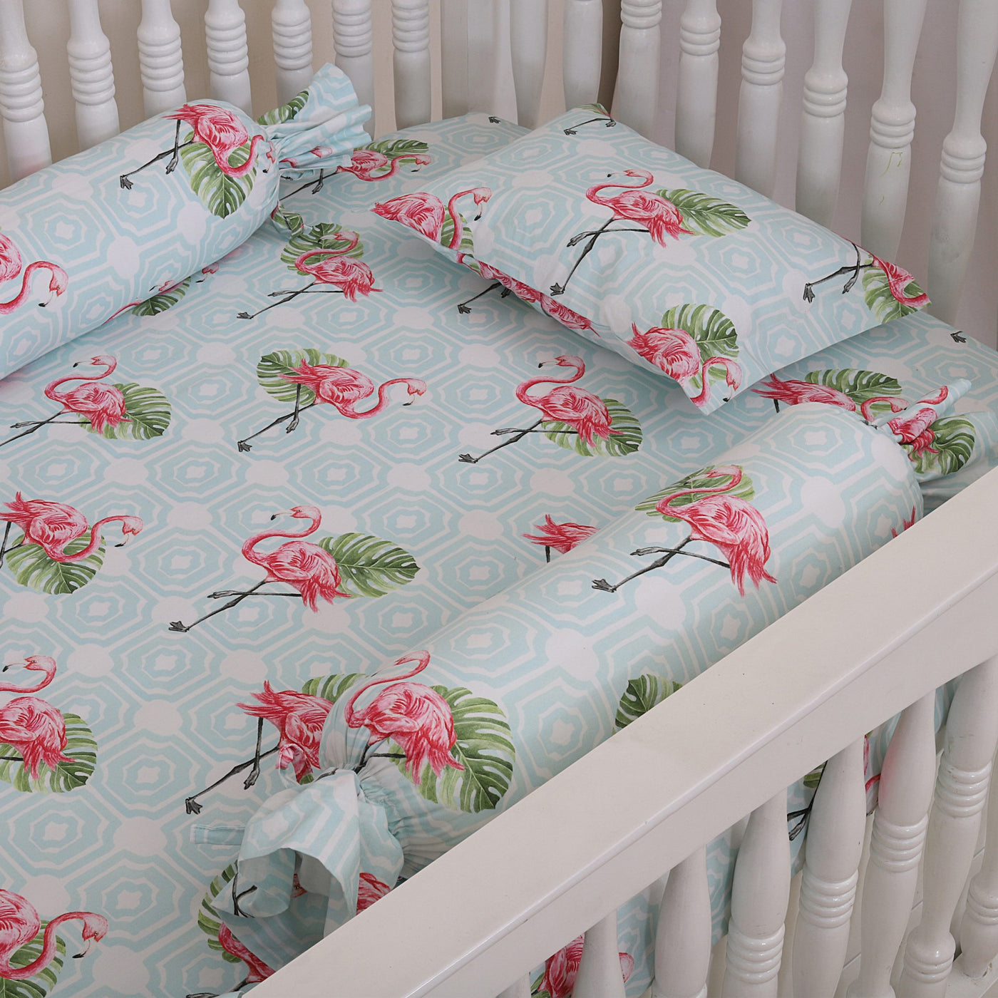 Dancing with the Flamingos Organic Cotton Fitted Sheet