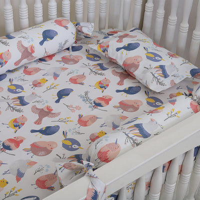 Chirpy Birds Organic Cotton Fitted Sheet