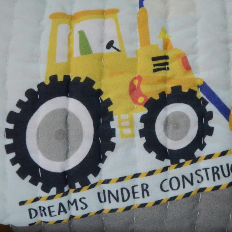 Dreams Under Construction Organic Cotton Quilted Pillow