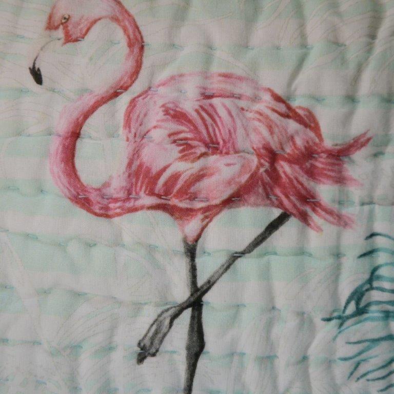 Dancing with the Flamingos Organic Cotton Quilted Pillow