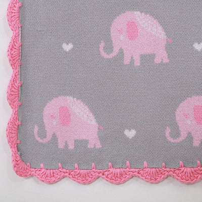 Baby Elephants Organic Cotton Blanket