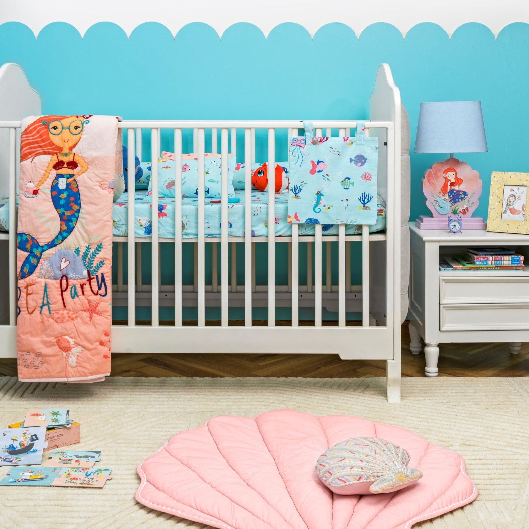 Buy Mermaid Organic Cotton Cot Quilt for girls KIDZOLOGY KIDZOLOGY.COM