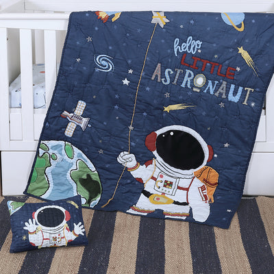 Little Astronaut Organic Cotton Quilted Pillow