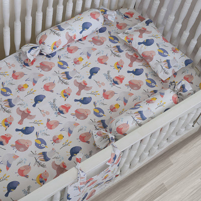 Chirpy Birds Organic Cotton Fitted Sheet