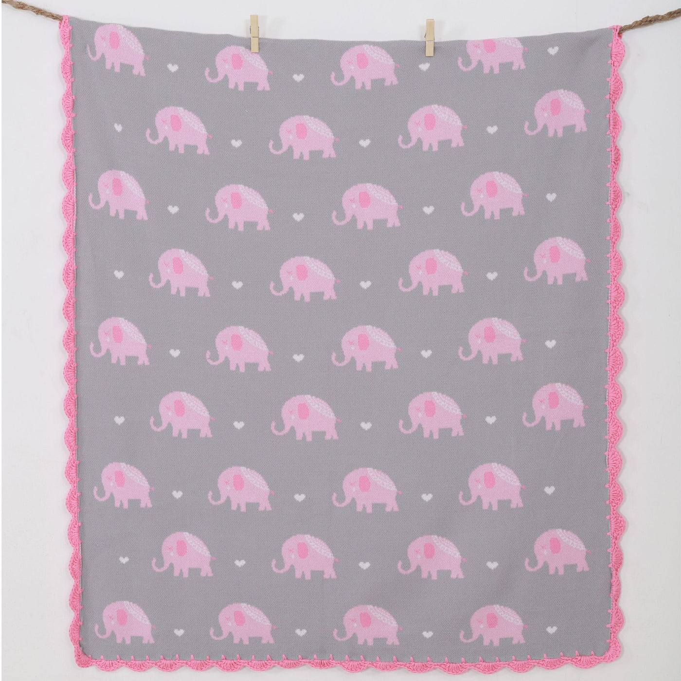 Baby Elephants Organic Cotton Blanket