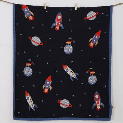 Space Adventure Organic Cotton Baby Blanket