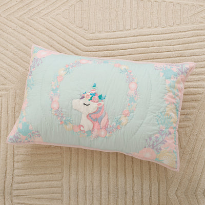Unicorn Dreams Organic Cotton Kids Quilted Pillow
