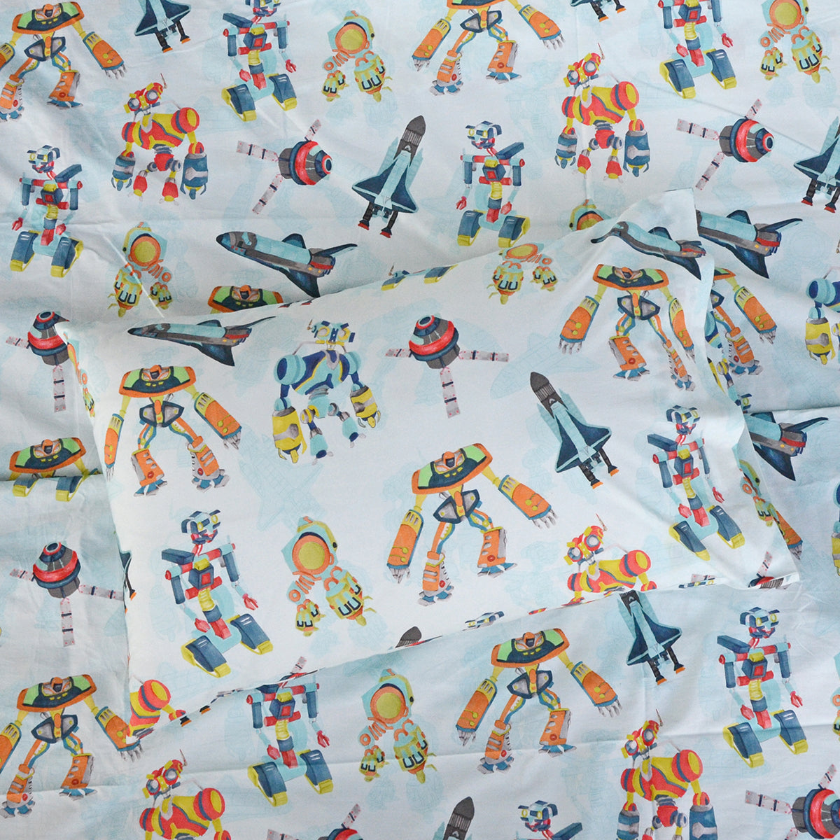 Robot Cruise Organic Cotton Pillow Case (Copy)