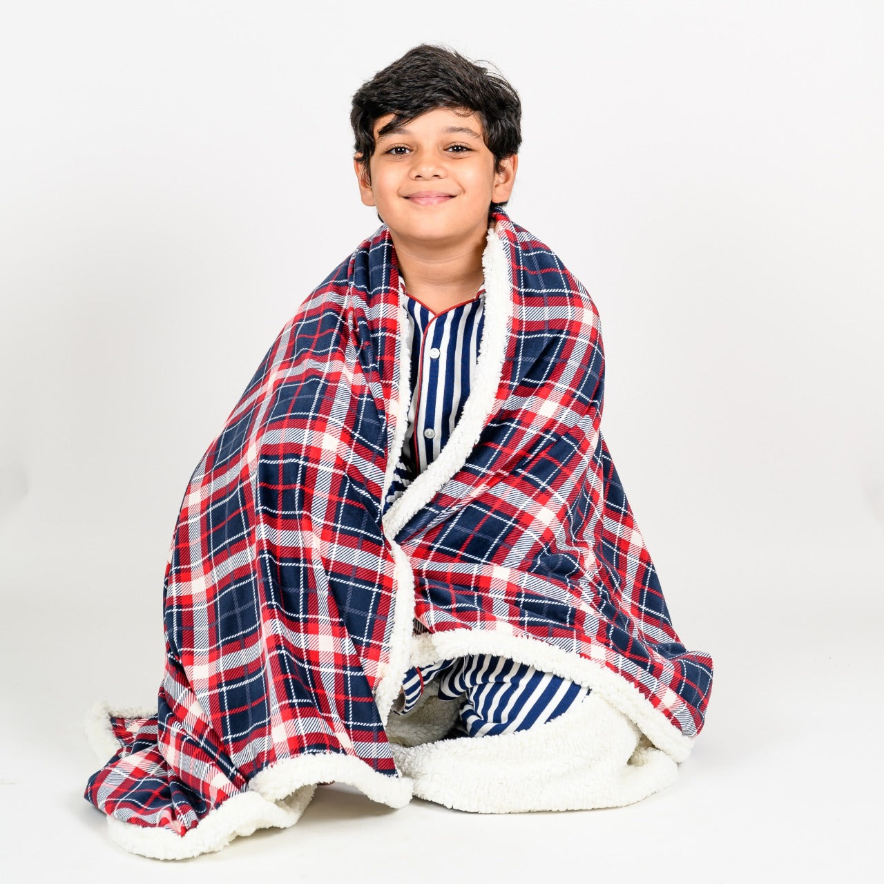 Red plaid sherpa blanket sale