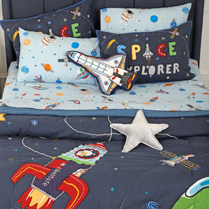 Kids Boys Space Adventure Organic Cotton Quilt