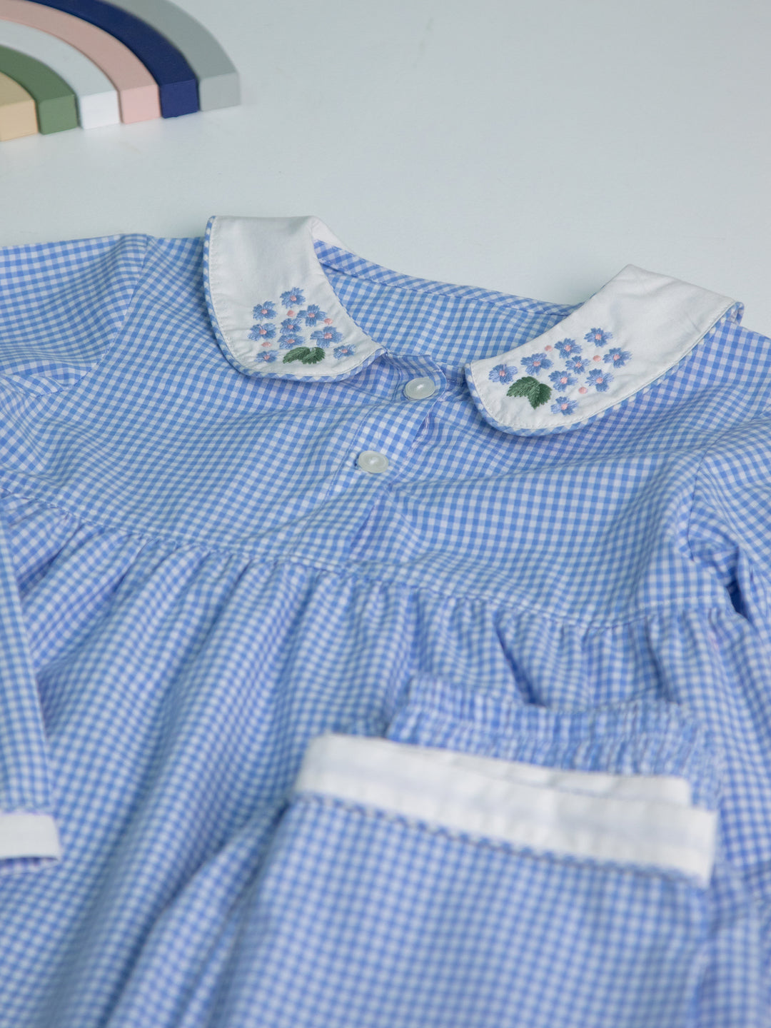 Summer Blue Gingham Cotton Nightsuit