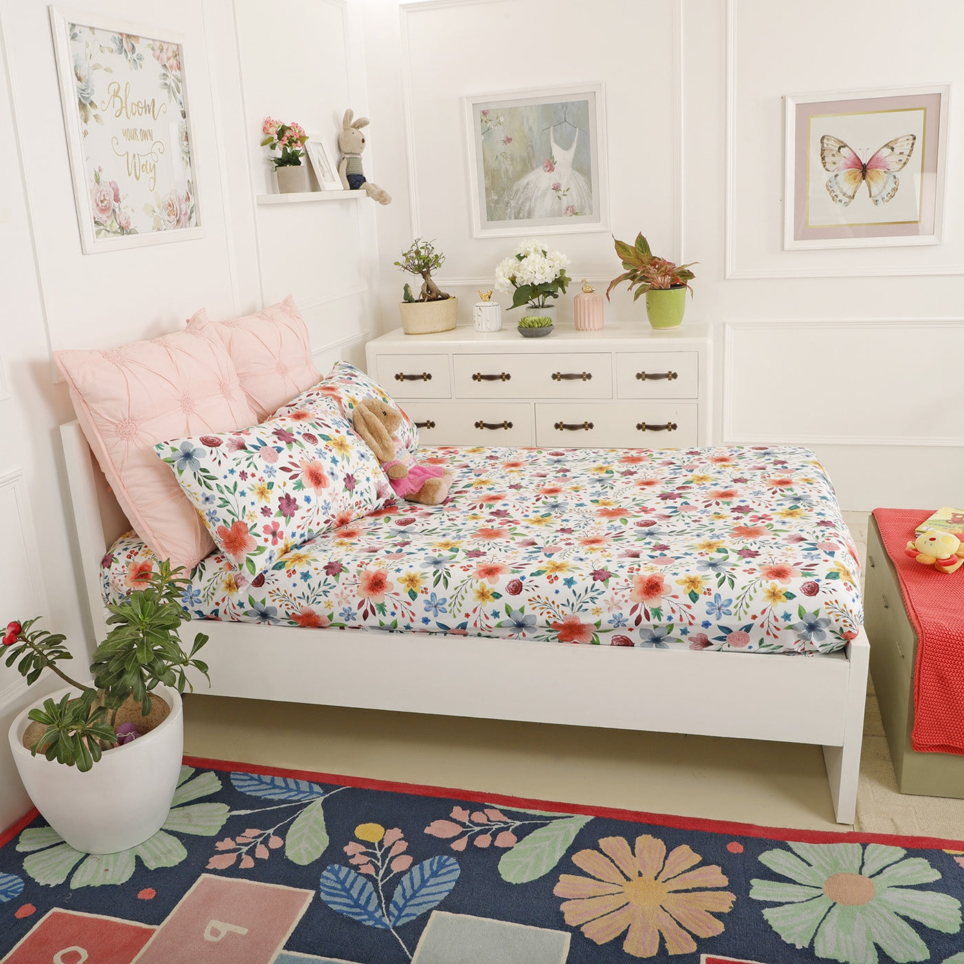 Bloomindale Floral Bedsheet for Girls