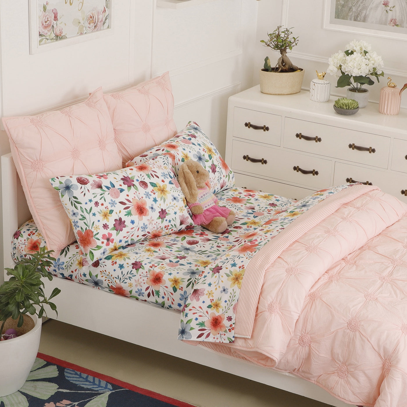 Bloomingdales Floral Organic Cotton Bedsheet for girls