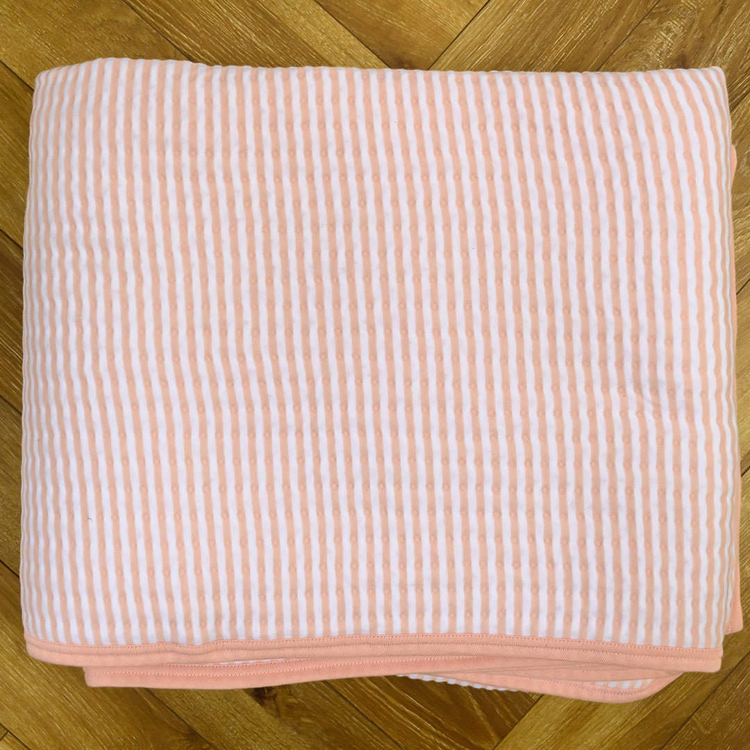Baby Pink Knit Quilted Blanket